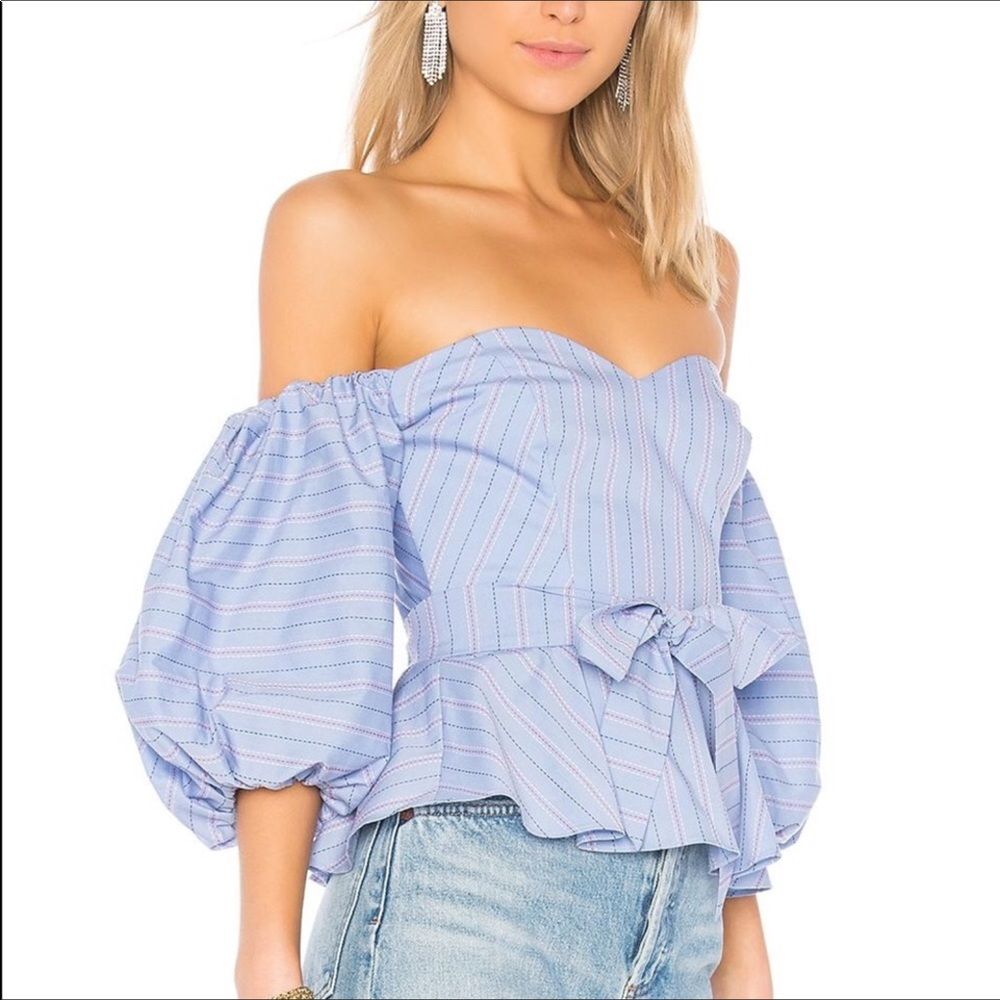 Revolve Parker Brunella blue blouse XS